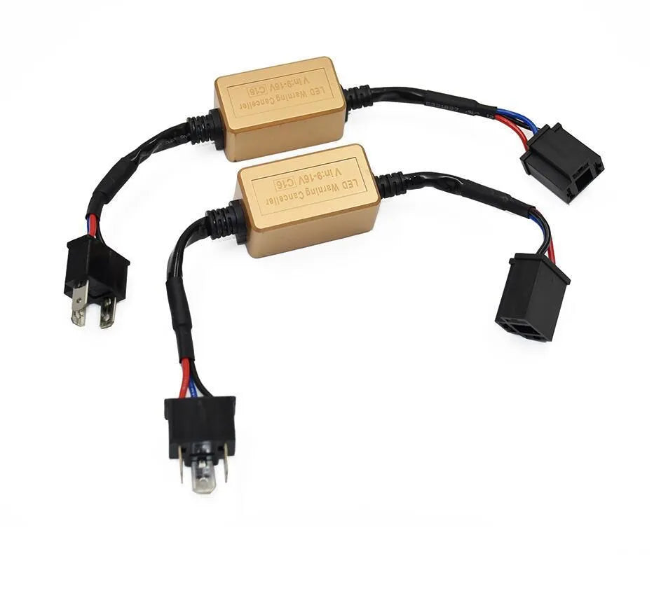 Black alloy Canbus decoder for H4 H7 H11 LED car headlights to eliminate flicker and error codes