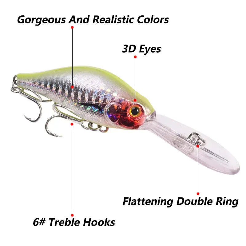 Floating Rock Little Fat Man 10.5cm deep diving fishing lure in multiple colours