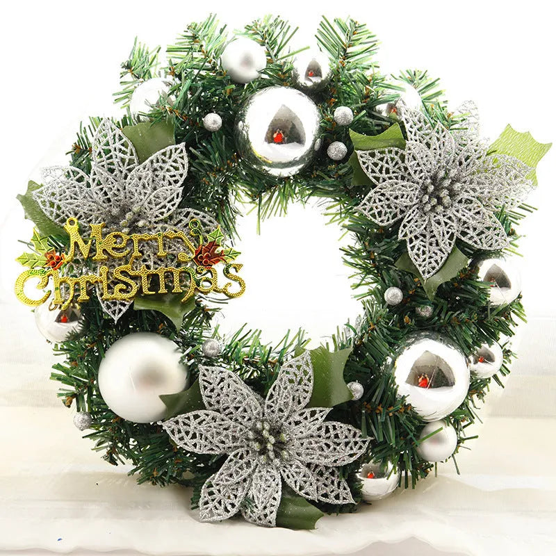 30cm plastic Christmas wreath in multicolour options for door or garden display