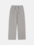 Men's black fleece-lined sweatpants with drawstring waist and elastic ankle cuffs