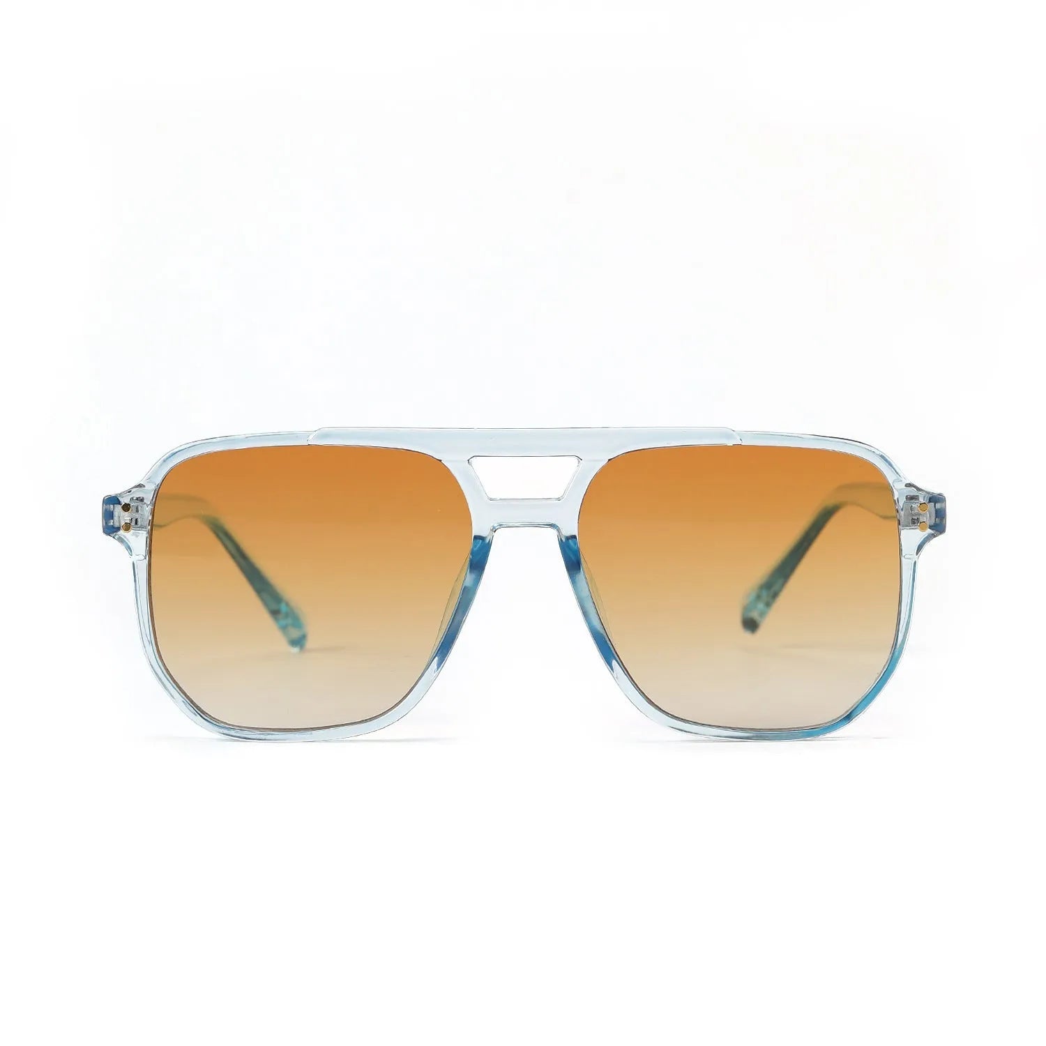 Women's square double beam fashion sunglasses with UV400 protection in multiple colour options