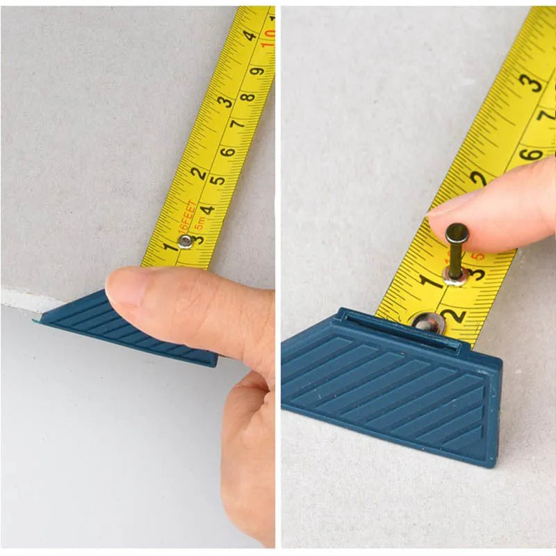 Blue aluminium alloy multifunctional woodworking cutter with scale and one-press lock for cutting boards.