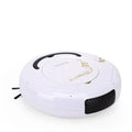 Blue Lazy Smart floor sweeping robot vacuum cleaner on a wooden floor