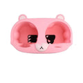 Silicone car cup holder insert in grey colour with cartoon design for reducing drink movement