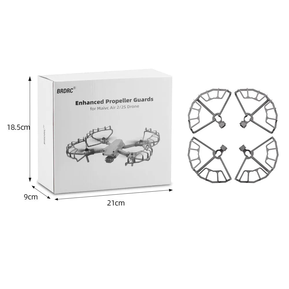 Grey ABS propeller protection ring for DJI Mavic Air 2 and Air 2S drones showing semi-enclosed blade guard design