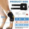 Black polyester dog leg guard for ACL tear rehabilitation and joint protection