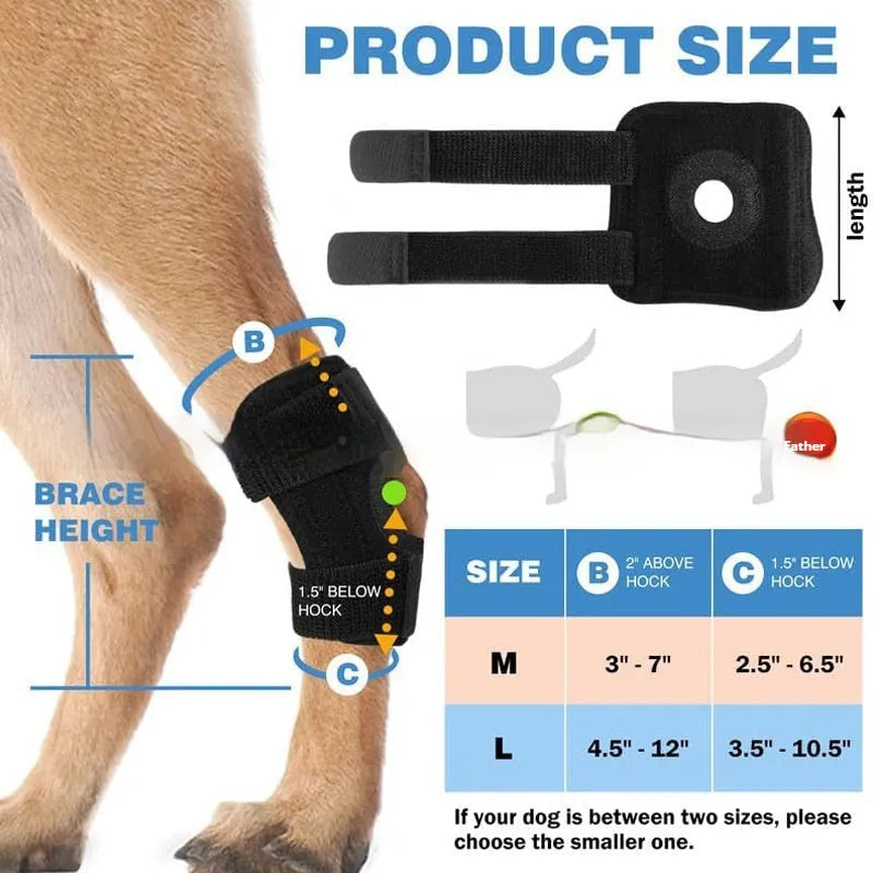 Black polyester dog leg guard for ACL tear rehabilitation and joint protection