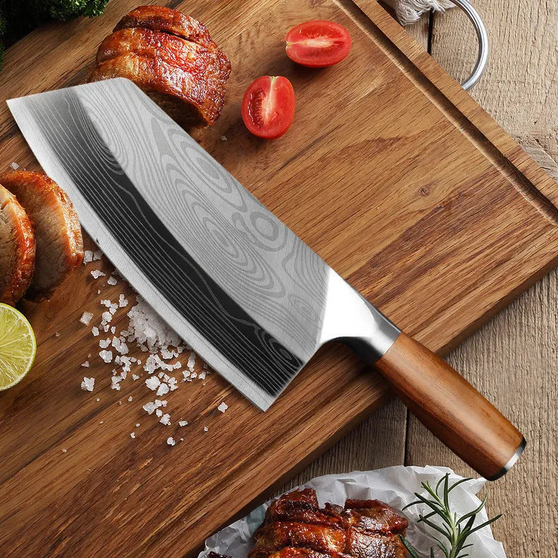 A 320mm long kitchen knife with a stainless steel blade, shown in the colour from the product photographs.