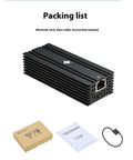 Black Leyu USB4 to RJ45 10 Gigabit Ethernet network adapter dongle with 20cm cable.