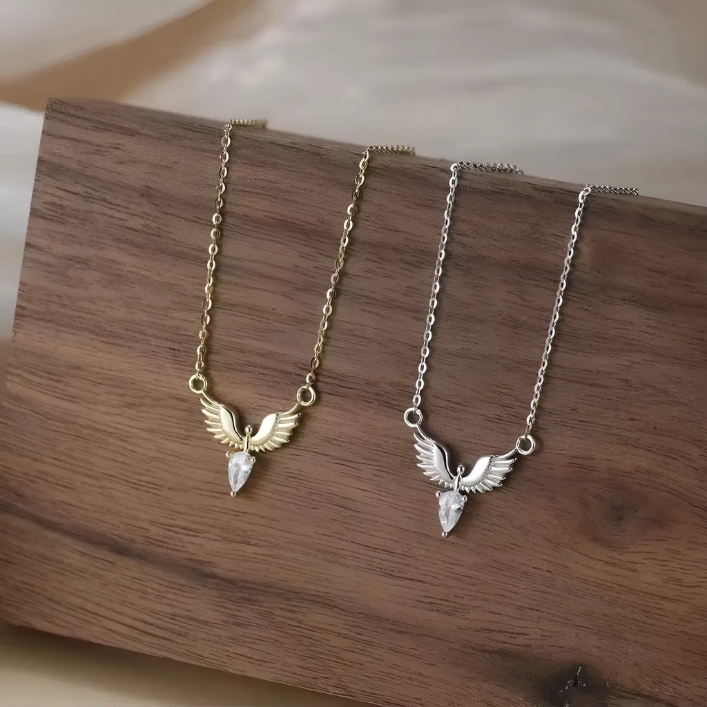 Women's silver eagle chain necklace with adjustable length and electroplated finish options