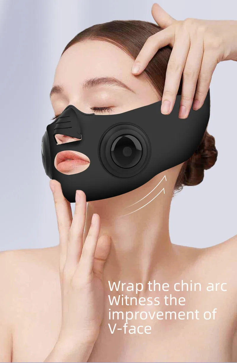 Black photon rejuvenation facial mask beauty device with USB charging port