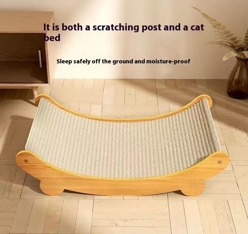 Sisal cat scratch board with natural texture in pastoral design