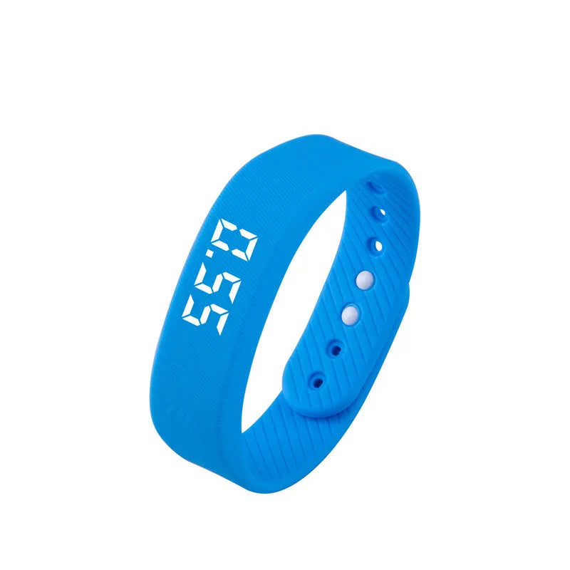 3D smart sports pedometer bracelet with 1.8 inch screen, silicone wristband, black colour
