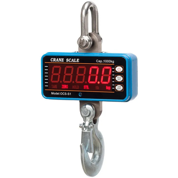 Orange electronic crane scale with digital display for 500kg capacity logistics weighing
