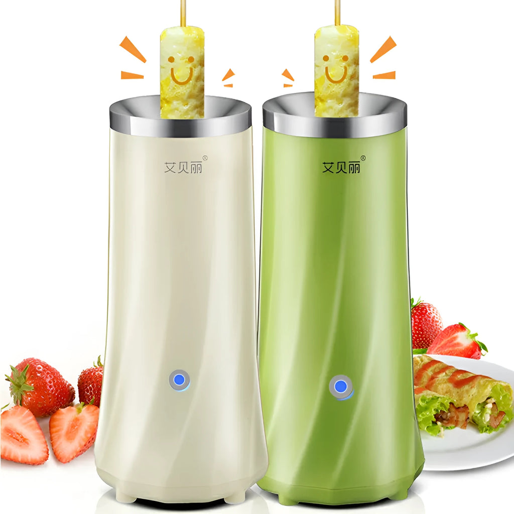 Beige white and green automatic mini breakfast machine with 50W power rating