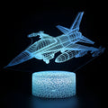 Cartoon airplane shaped night light with acrylic shade and touch controls for colour changing