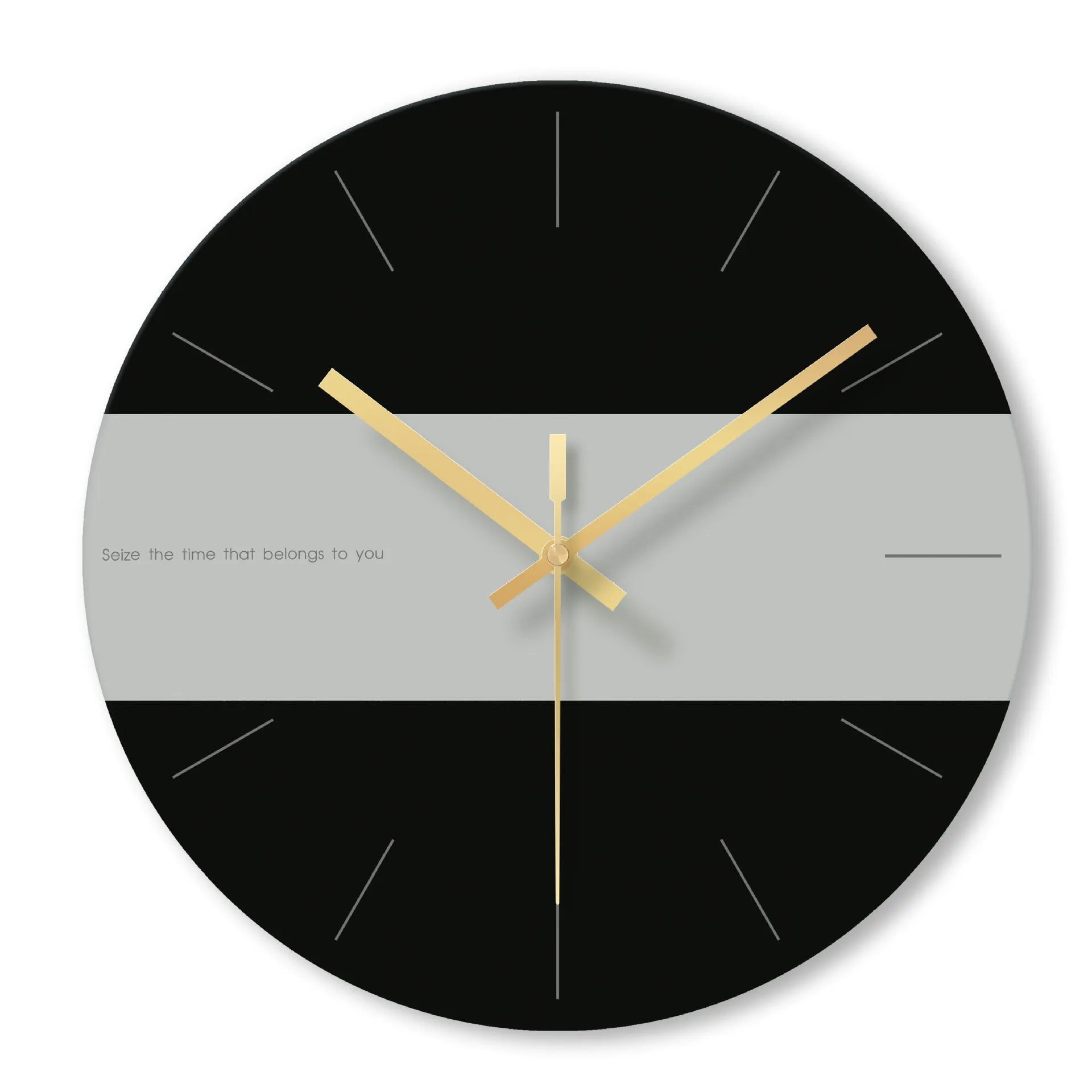 Transparent tempered glass minimalist wall clock with silent movement, 29.5cm diameter