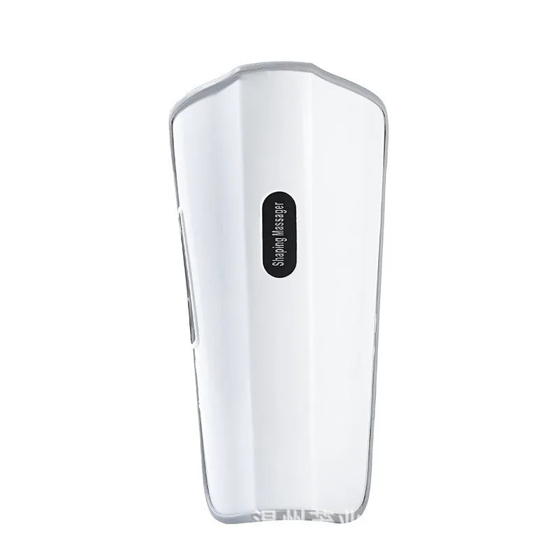 White plastic pulse calf massager with electrotherapy pulse technology and mechanical controls