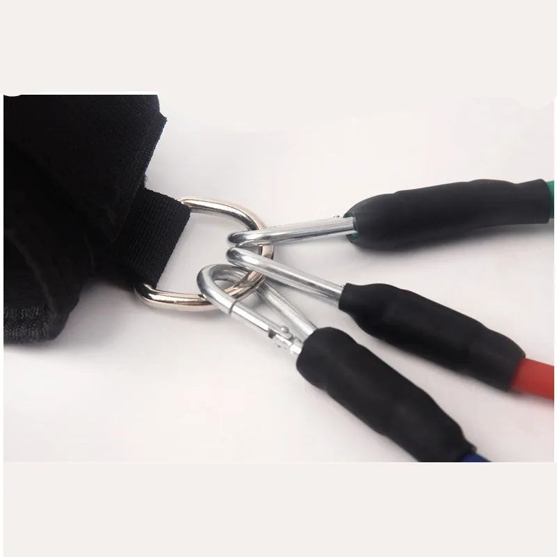 Black taekwondo leg training pull rope set for explosive kicking power development