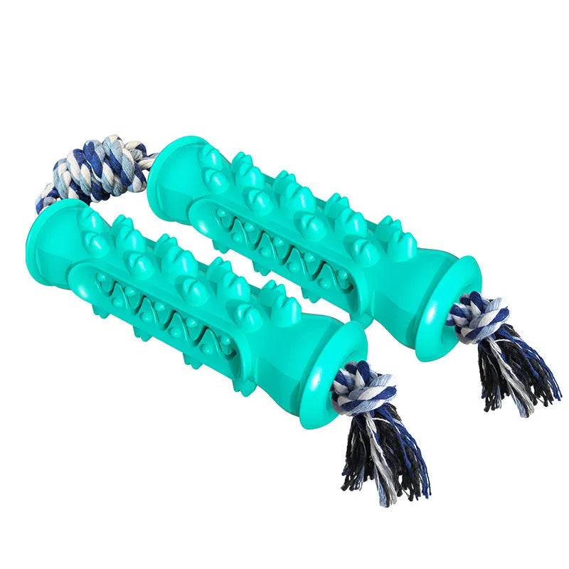 Pet chew-resistant teeth cleaning stick with nylon and TPR construction, blue colour, designed for dog dental tartar removal