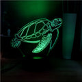 3D acrylic turtle-shaped LED night light with 16 colour lighting options and USB power connection