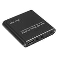 Compact black 1080p Full HD media player with HDMI, SD card, and USB ports on a white background.