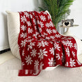 Christmas blanket with reindeer or snowflake pattern in acrylic fabric