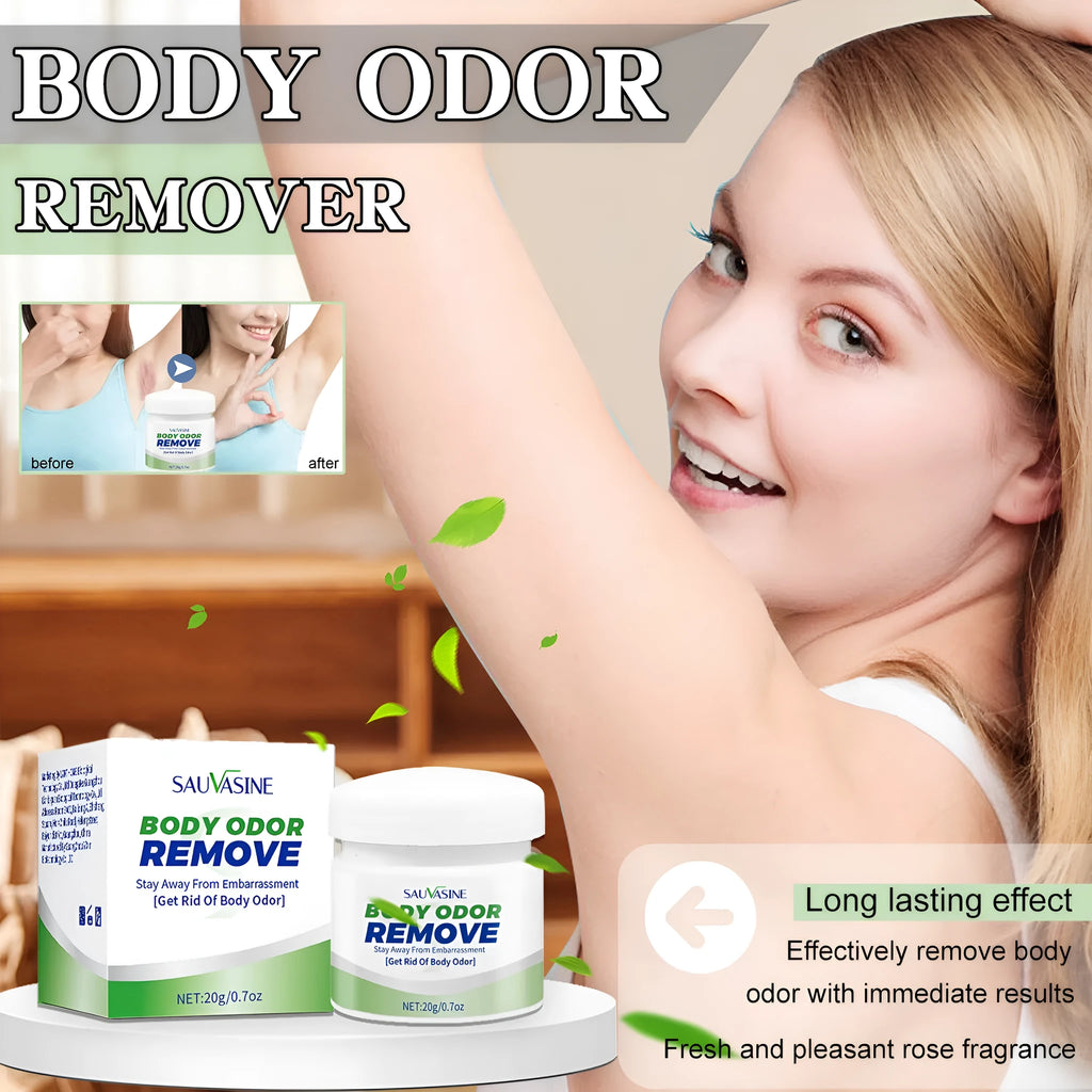 Body Care Body Odor Cream 20g in compact container with dimensions 4.3x4.4x5cm for portable daily use