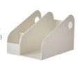 Plastic desktop storage box with two grid compartments for documents and stationery