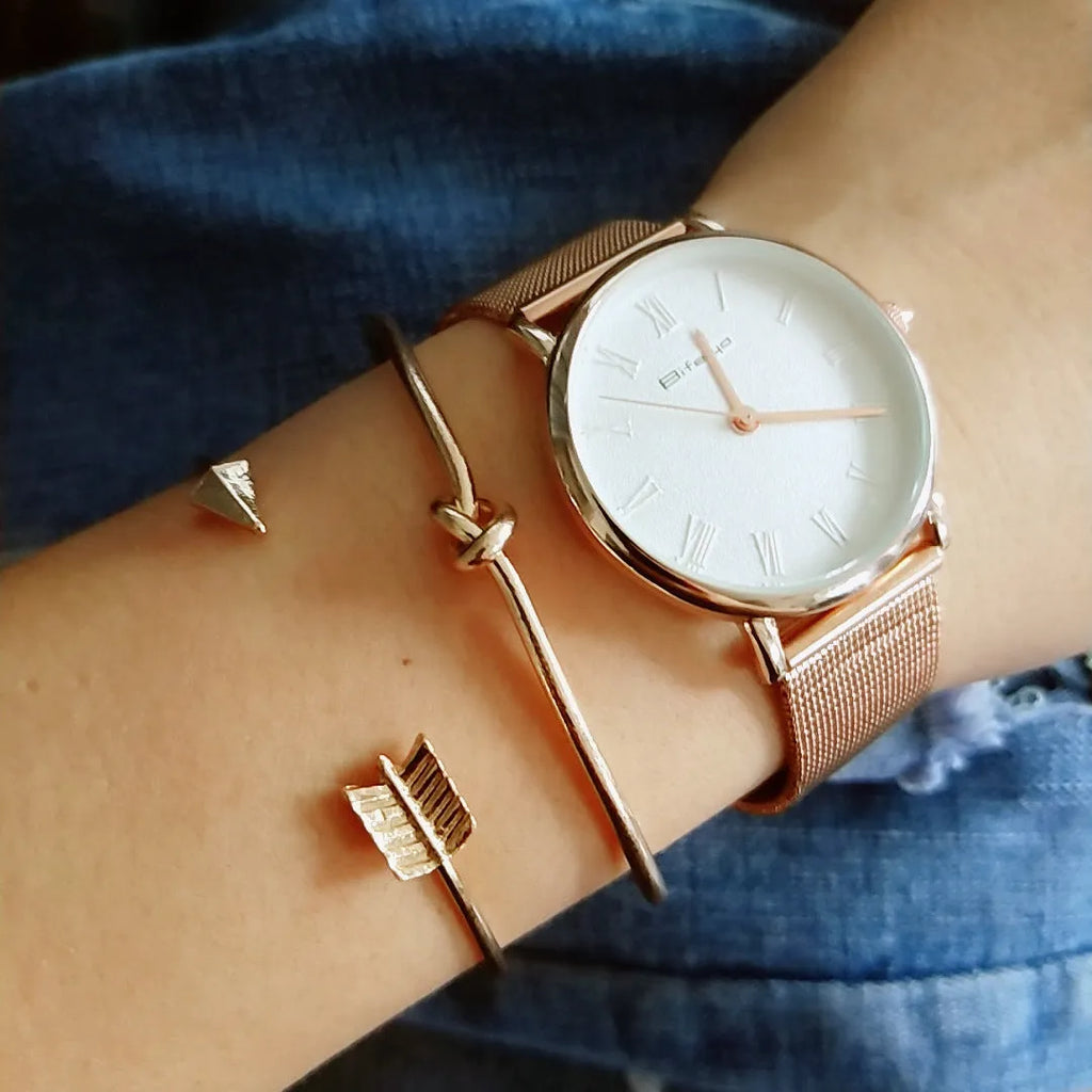 Gold vintage arrow knot cuff bracelet for women with electroplated alloy construction