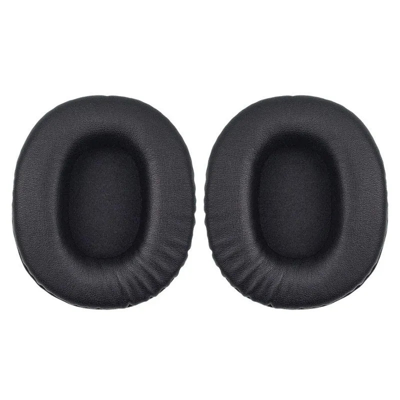 Black PU leather replacement headphone covers for Sony MDR-1R model, shown as a pair.