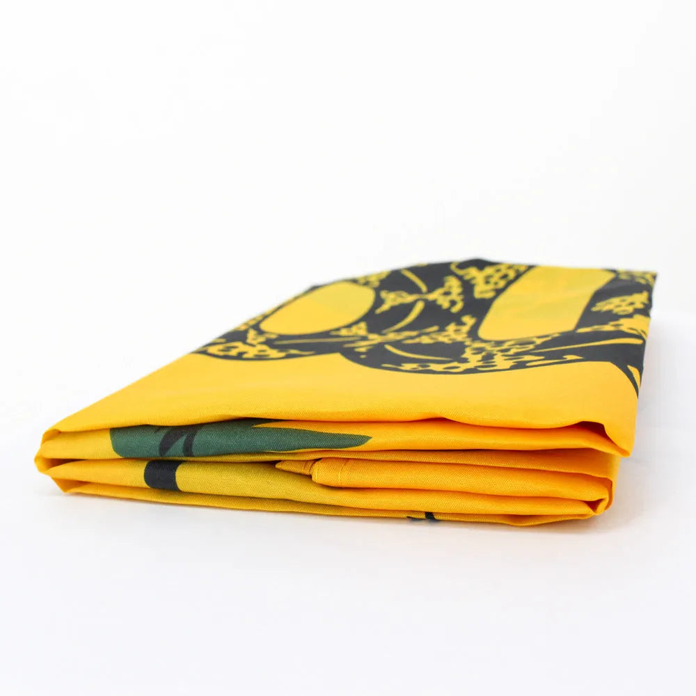 Yellow polyester screen-printed home garden decoration flag measuring 90x150cm