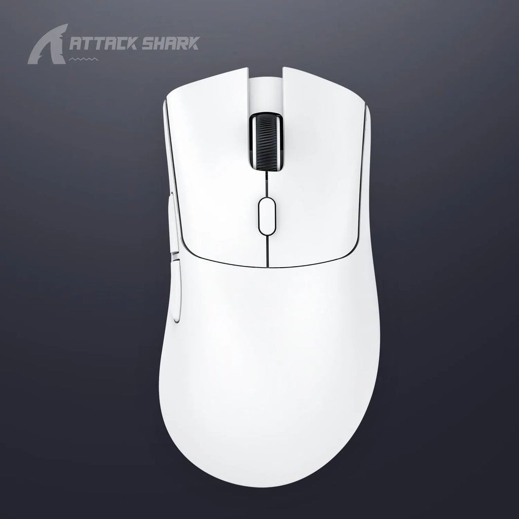 Attack Shark wireless Bluetooth mouse in black, red, or white colours with three-mode connectivity