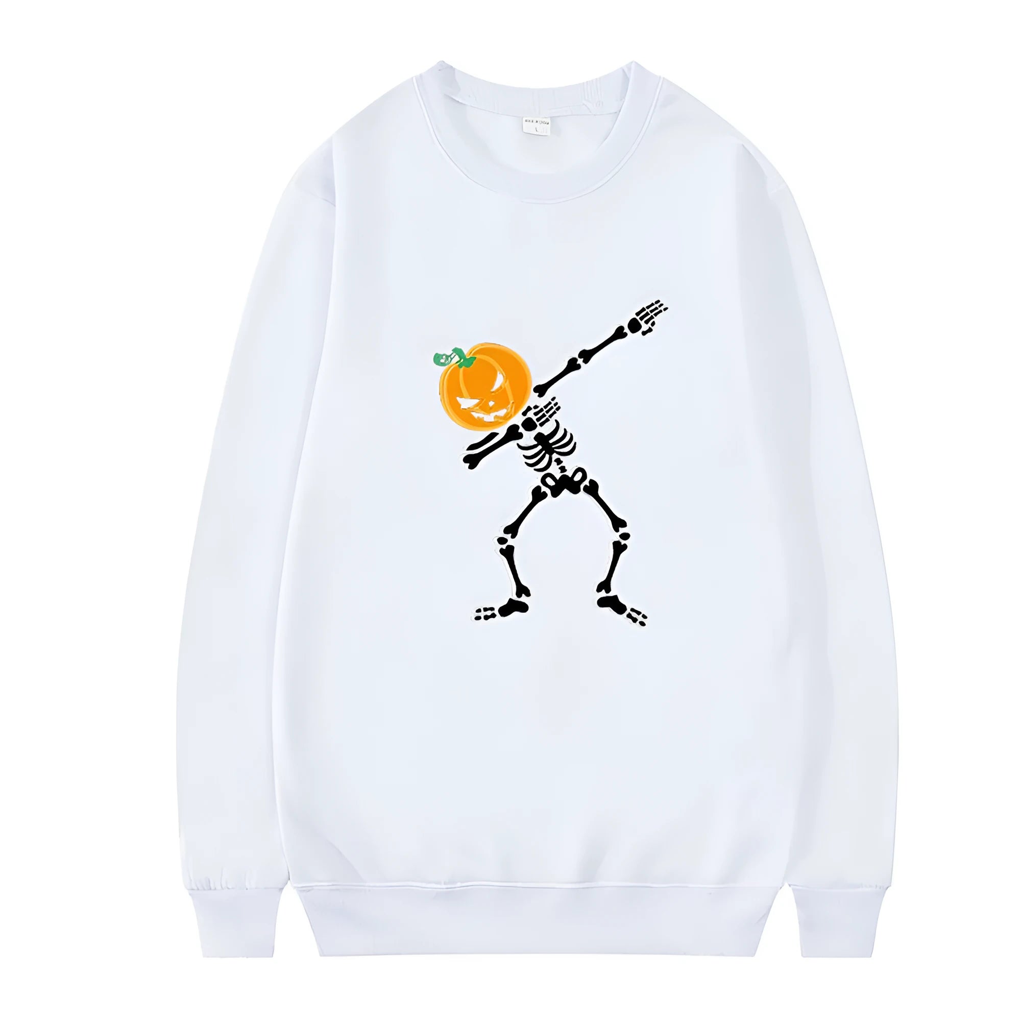 Long sleeve printed crew neck top in black red yellow white or orange red for autumn winter leisure wear
