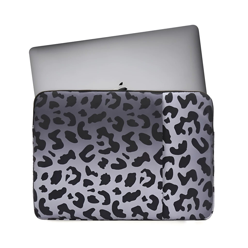Leopard print polyester laptop sleeve for 13-inch to 16-inch computers