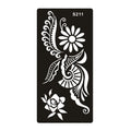 Sheet of hollow geometric pattern temporary tattoo stickers in various colours on water transfer paper.