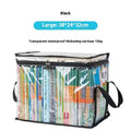 Large white PVC buggy bag with transparent sections showing storage capacity of 38 x 24 x 32 cm