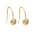 Round zircon earrings for women, minimalist light luxury style, geometric shape
