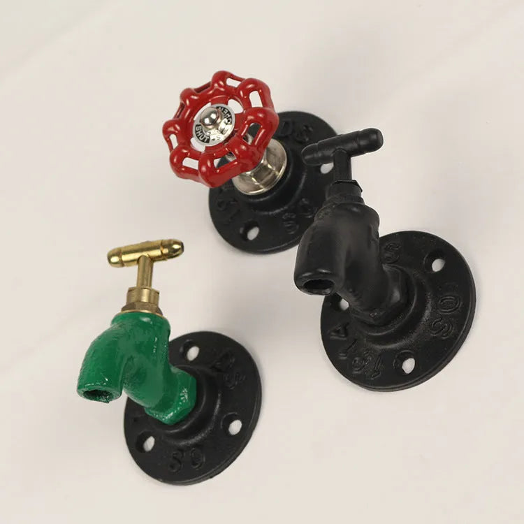 Water pipe style metal towel rack wall hook with polished finish in three colour options
