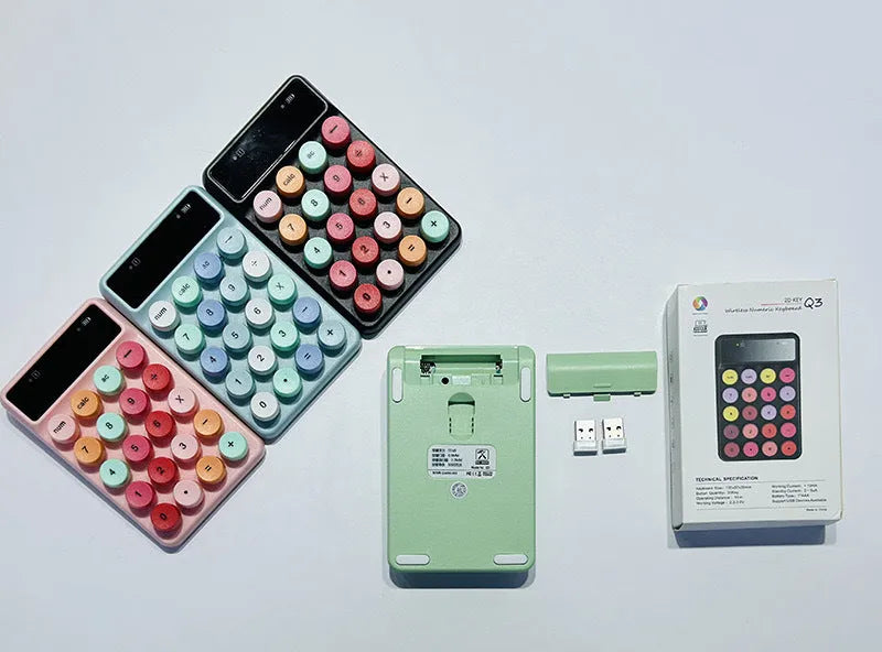 Mini wireless keyboard in Macaron colours with ABS construction and universal compatibility