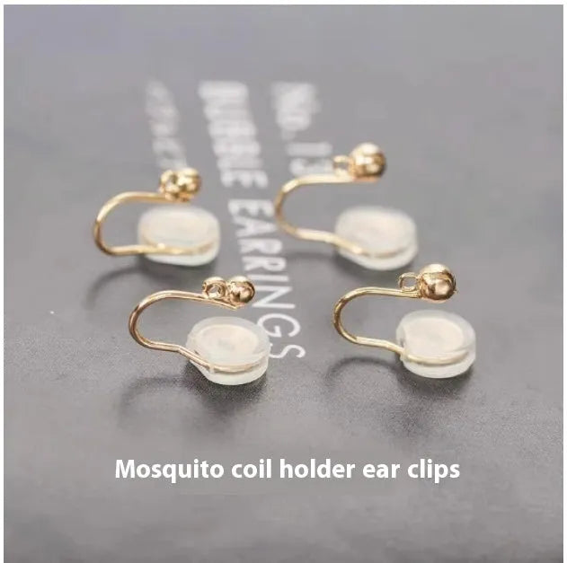 Silver plated gradient colour amethyst water drop tassel ear studs with flower core pattern on white background