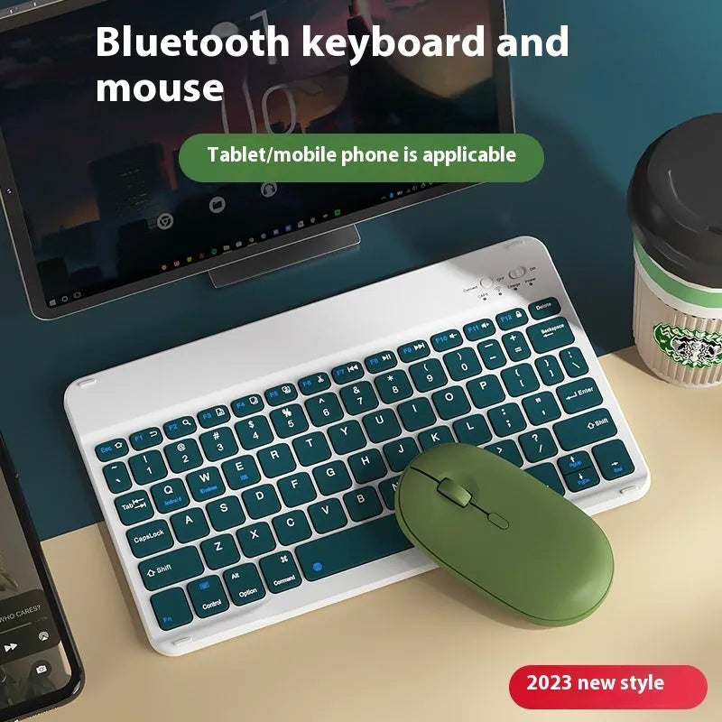 Wireless Bluetooth keyboard and matching rechargeable mouse in Elegant Pink colour