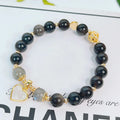 Women's silver stone bracelet with electroplated finish showing sweet cool style