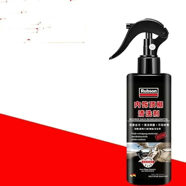 Bottles of wash-free ultrasonic fabric ceiling foam decontamination cleaner with towel and sponge wipes