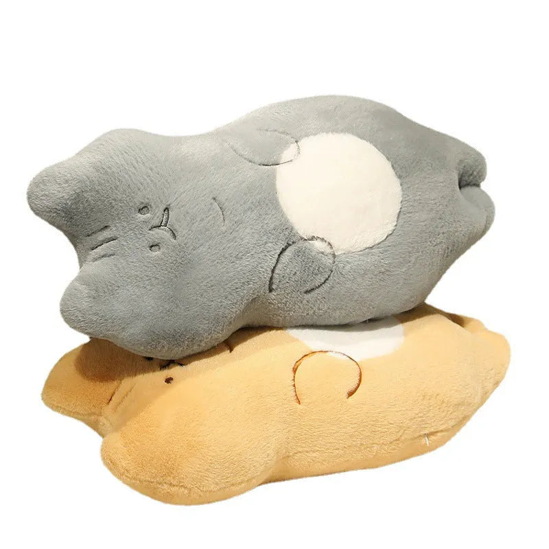 Cute cartoon cat pillow plush toy in 70cm size, standing cat design in yellow