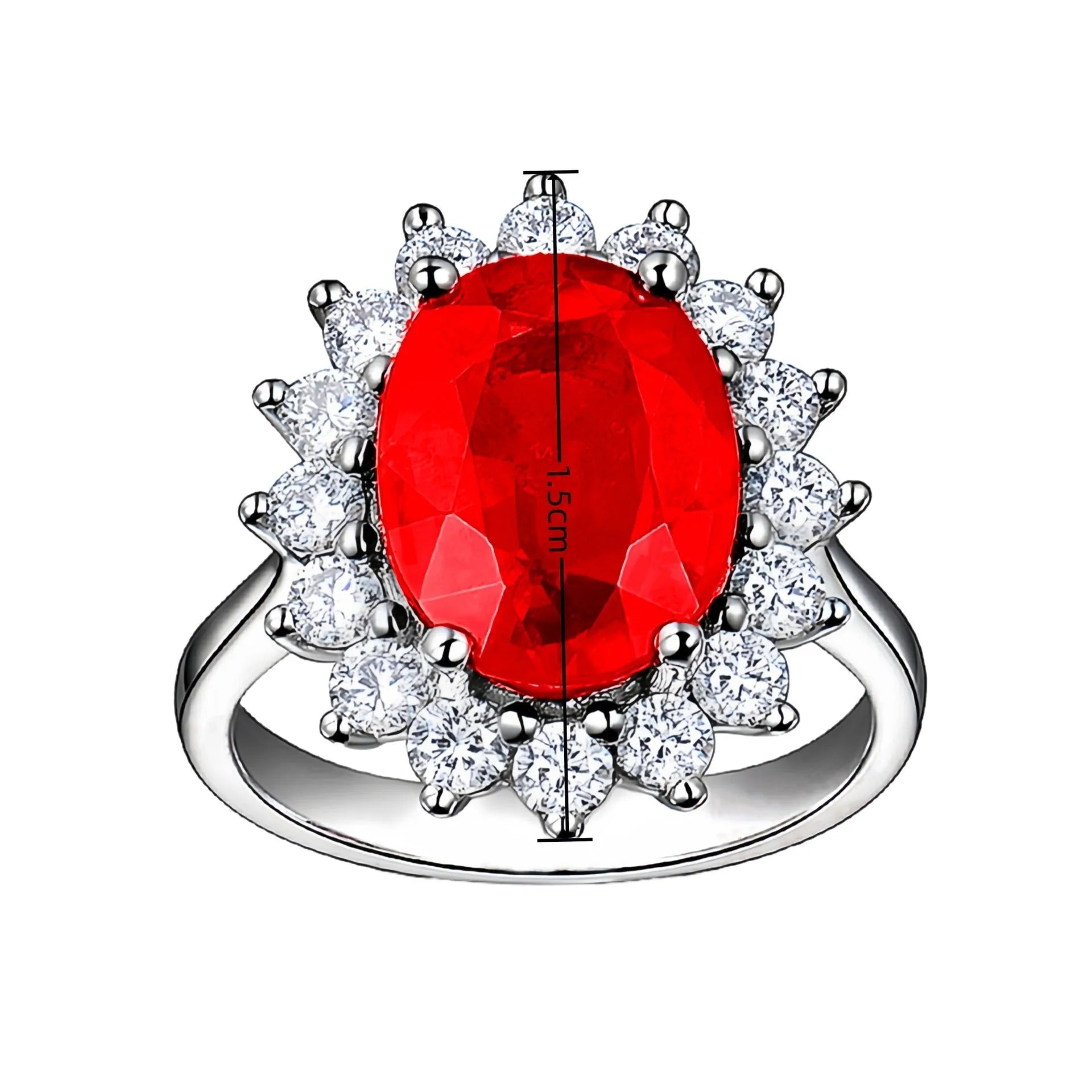 Adjustable opening multi-colour rhinestone ring in platinum tone for women, geometric natural style