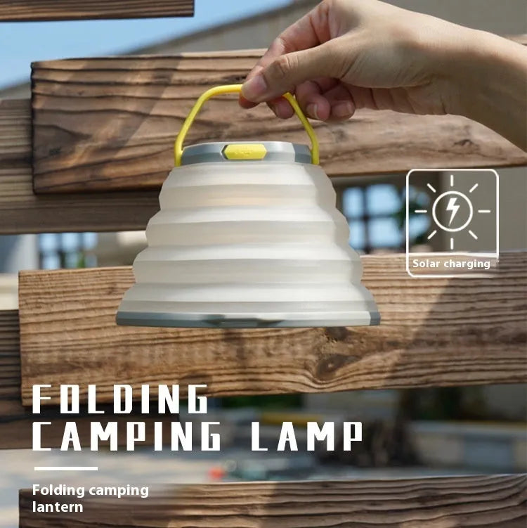White portable camping lantern with single-key switch for outdoor lighting
