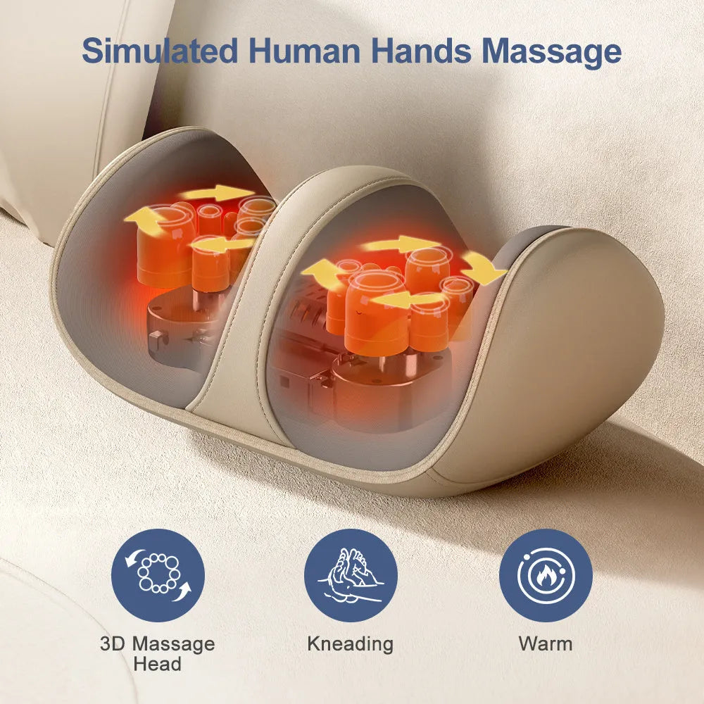 Shiatsu foot massager with heat kneading for calf, leg, and arm massage, USB powered, available in dark blue colour