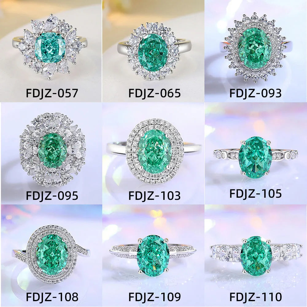 S925 sterling silver ring with geometric emerald cut and high-carbon diamond inlay on a model's finger.