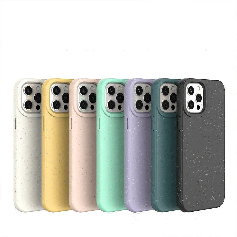 Fully degradable wheat straw phone case for Apple iPhone 14 Pro Max in black, blue, pink and white colours